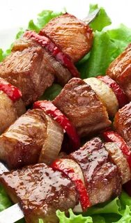 Шашлык свинина с овощами