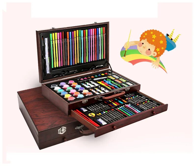 Набор карандашей и фломастеров. Чемоданчик "набор юного художника" для рисования 208. Набор «художник». Чемодан крайола crayola художника. Художественный набор 145 предметов в металлическом кейсе.