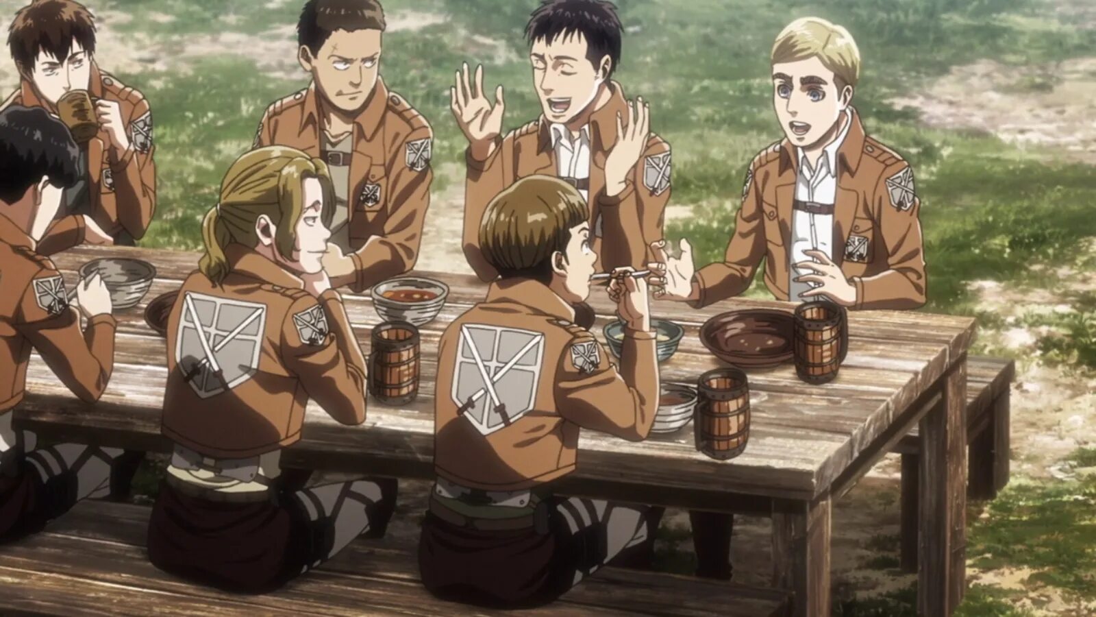 Атака отряды. Эрвин атака титанов 4 сезон. аот атака титанов. attack on titan: junior high эрвин. эрвин смит в кадетском корпусе.
