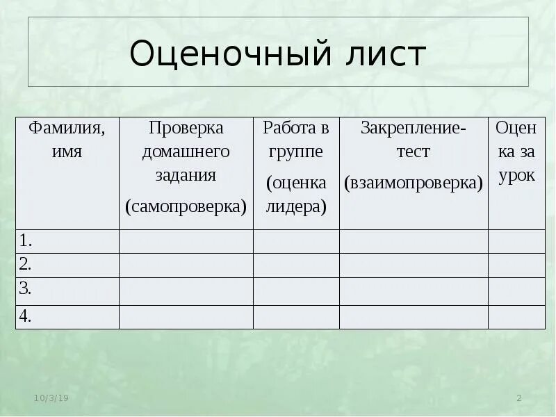 Лист ученики. Оценочный лист. Оценочный лист пример. Оценочный лист образец. Оценочный лист таблица.