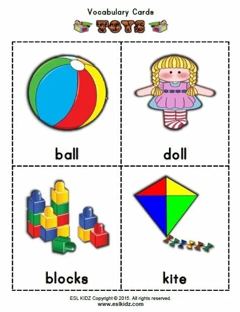 Vocabulary cards. Toys Vocabulary. Toys Flashcards. 6464 EXL.