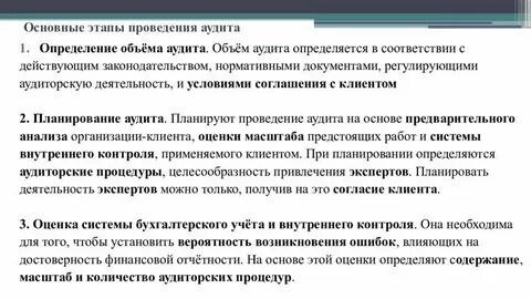 Основы организации аудита