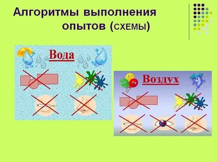 Схемы опытов старшая группа
