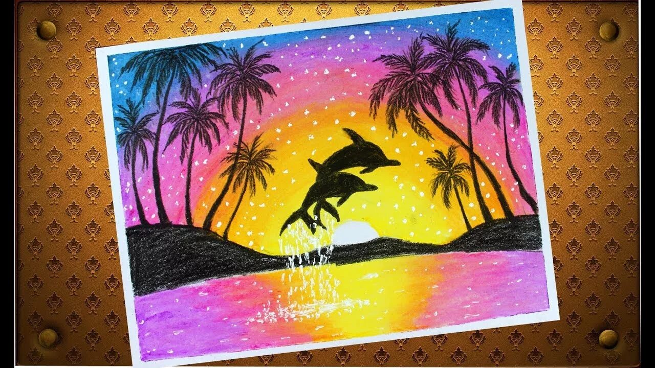 пейзажи для рисования пальмы. нарисовать закат фломастерами. закат фломастерами. нарисовать закат карандашом. закат рисунок.
