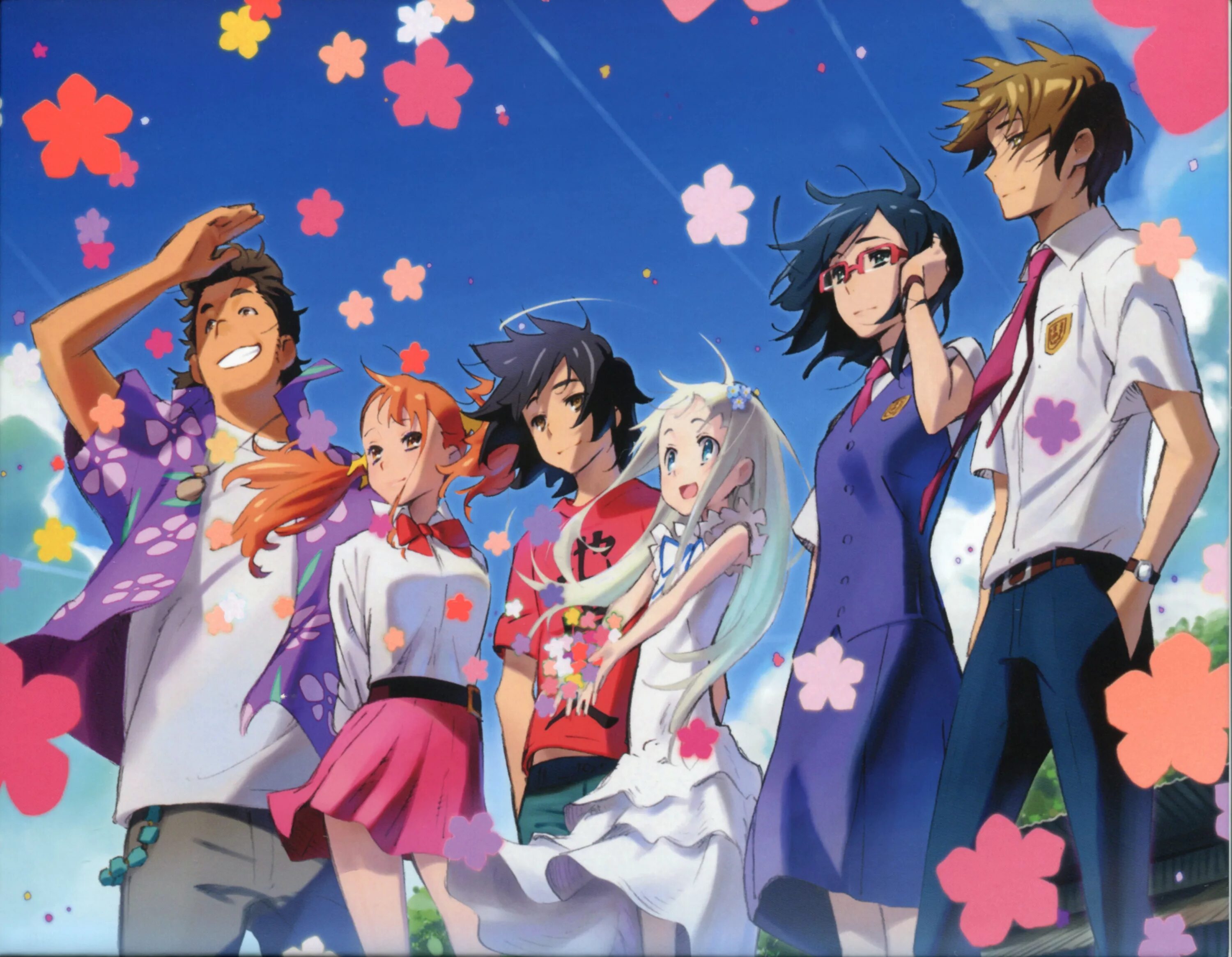 We see the world. Anohana. Невиданный цветок Anohana. Ano Hi Mita Hana no Namae wo Bokutachi WA Mada Shiranai.