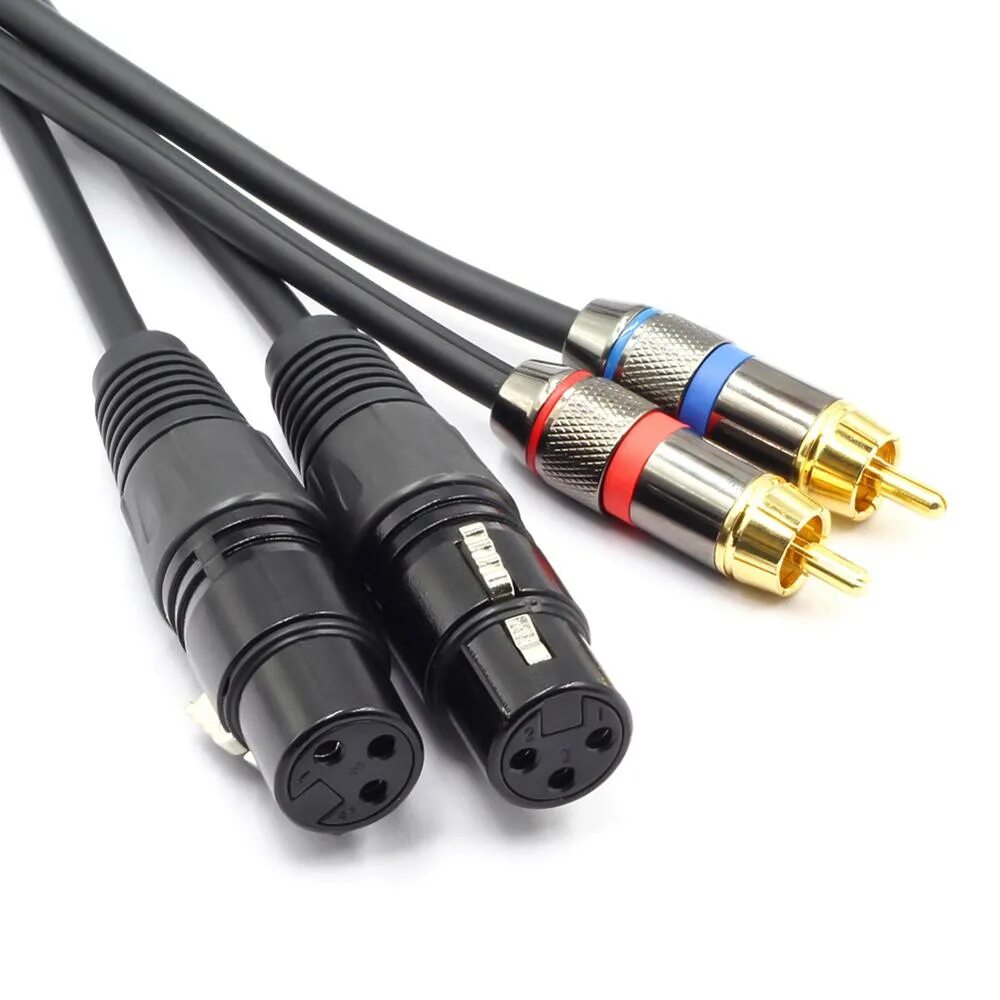 Шнур ГН.XLR - 2шт.RCA 1.5М. XLR аукс. Кабель rca папа мама