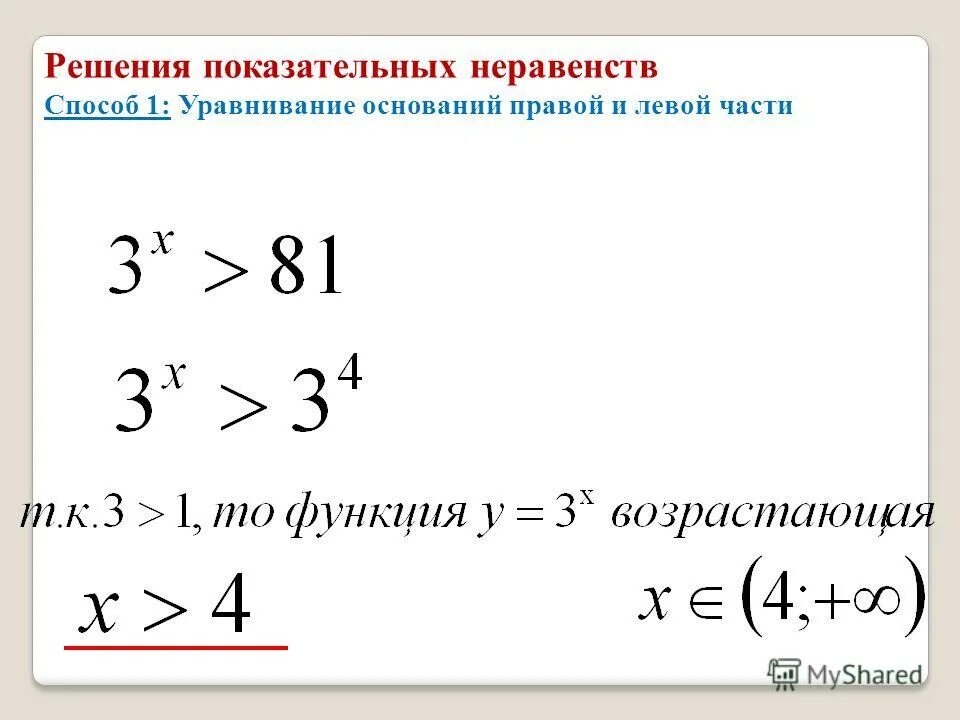 Неравенство степенной функции