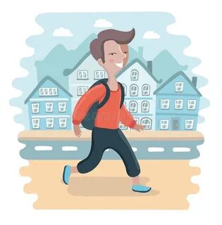 He walk to school now