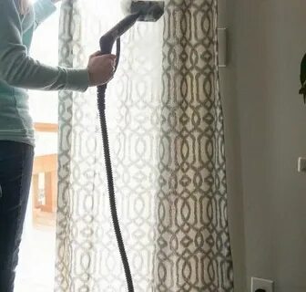 Как разгладить шторы на весу