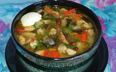 Суп с грибами и мясом