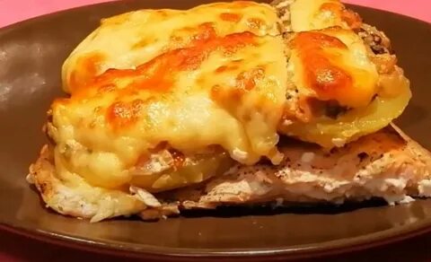 Горбуша в духовке с грибами и сыром