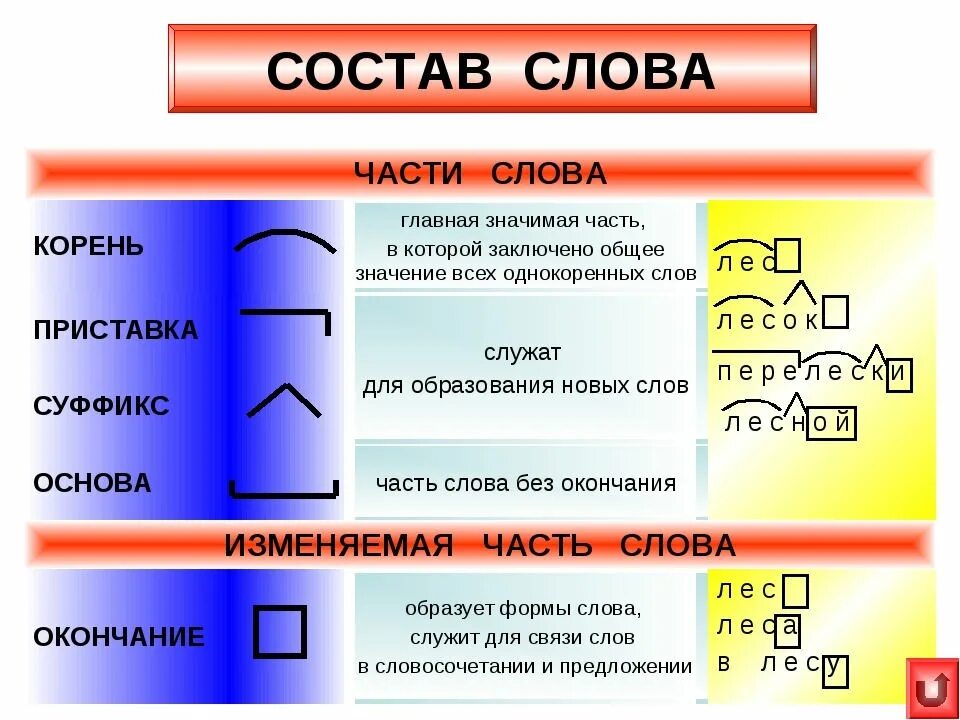 Часть слова до окончания. Части слова. Состав слова. Части слова в русском языке. Значимые части слова.