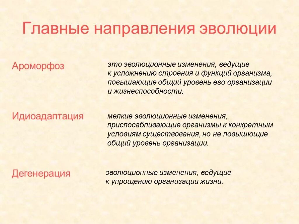 Крупные изменения в эволюции. Основные направления эволюции. Эволюционные изменения. Эволюция уровень организации. Факторы и направления эволюции.