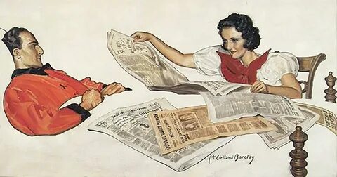 She read the newspaper