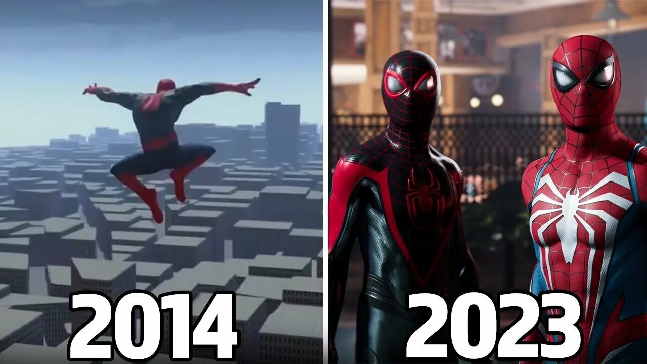 Спайдер 2023. Человек паук 2023. Человек паук игра 2023. Эволюция человека паука в играх. PS 2023.