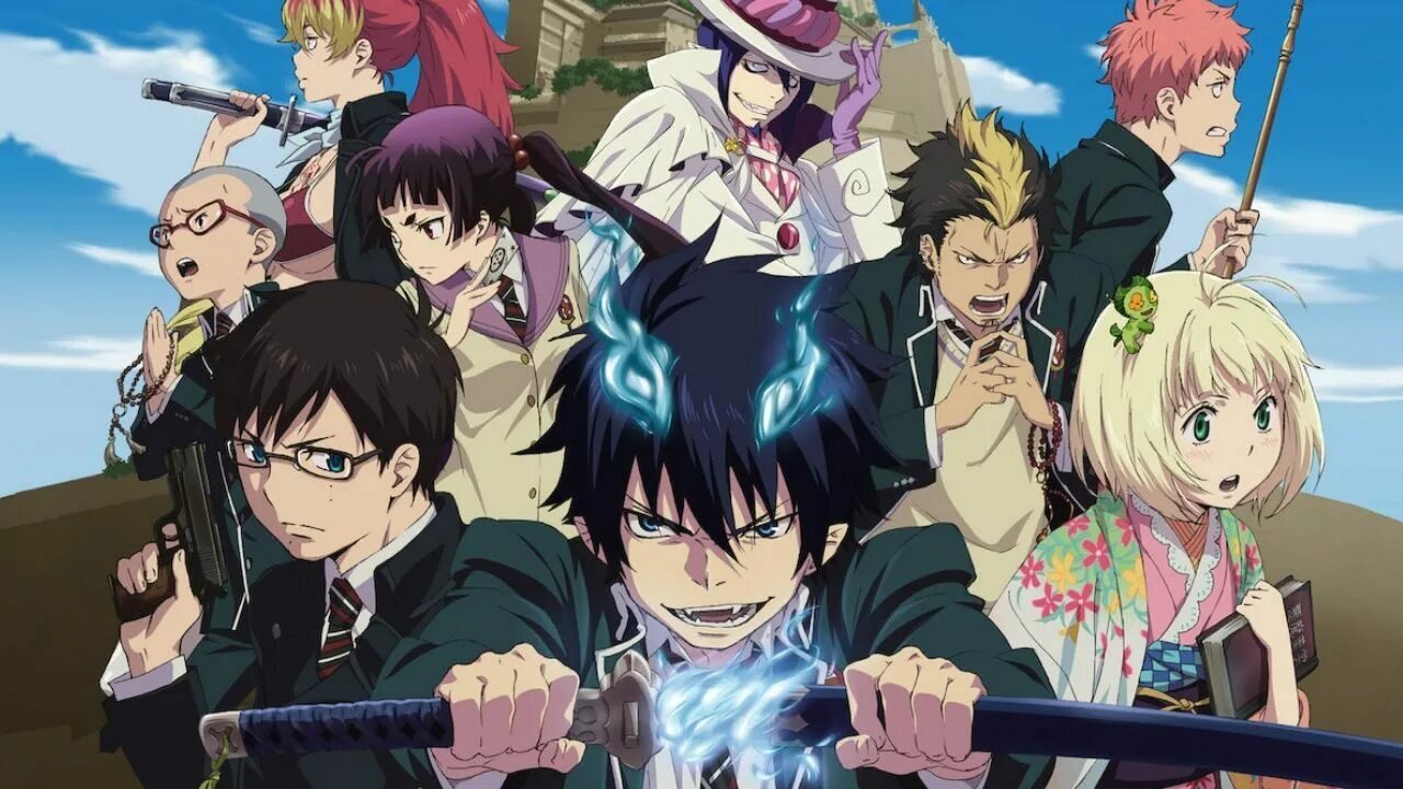 Аниме синий экзорцист брат рина. Синий экзорцист 2 мультсериал. Аниме синий экзорцист 3 сезон. Синий экзорцист мультсериал кадры. Синий экзорцист (2011).