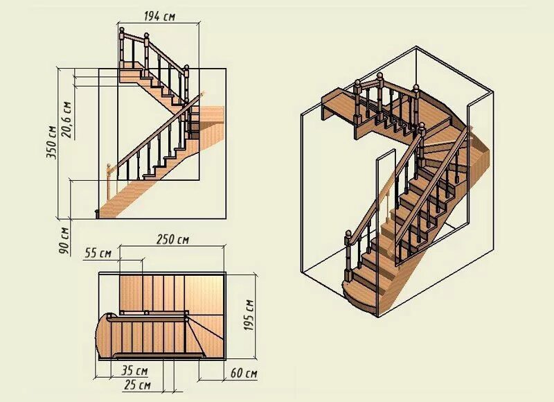 Правильная лестница на второй. Схема лестницы на второй этаж 2на2. Забежная п образная лестница чертеж. Деревянная двухмаршевая лестница чертеж. Рассчитать лестницу на 2 этаж в частном доме с поворотом на 180 градусов.