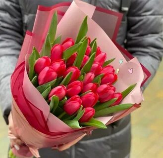 Букет из 5 красных тюльпанов