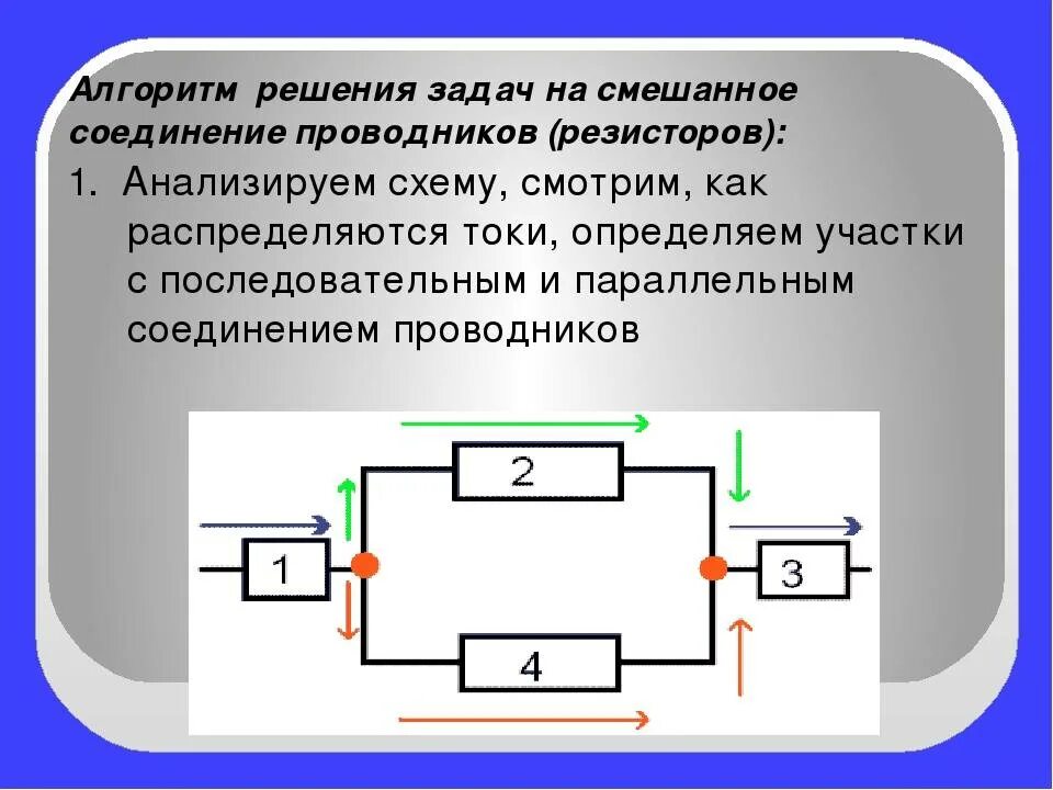 Решение смешанных соединений резисторов. Соединение проводников смешанное соединение задачи решение. Задачи со смешанными соединениями проводников. Смешанное подключение проводников. Формула общего сопротивления смешанного соединения проводников.