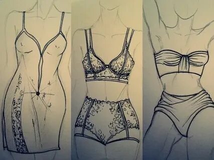 Collection of Lingerie, Panty, Bra and Body Stock Illustration