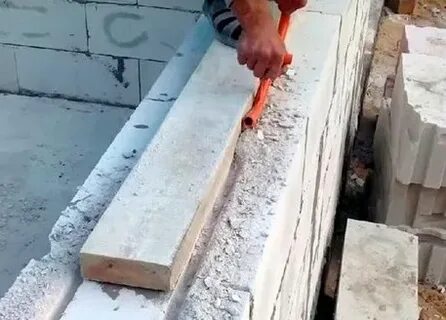 Армирование ряда газобетона