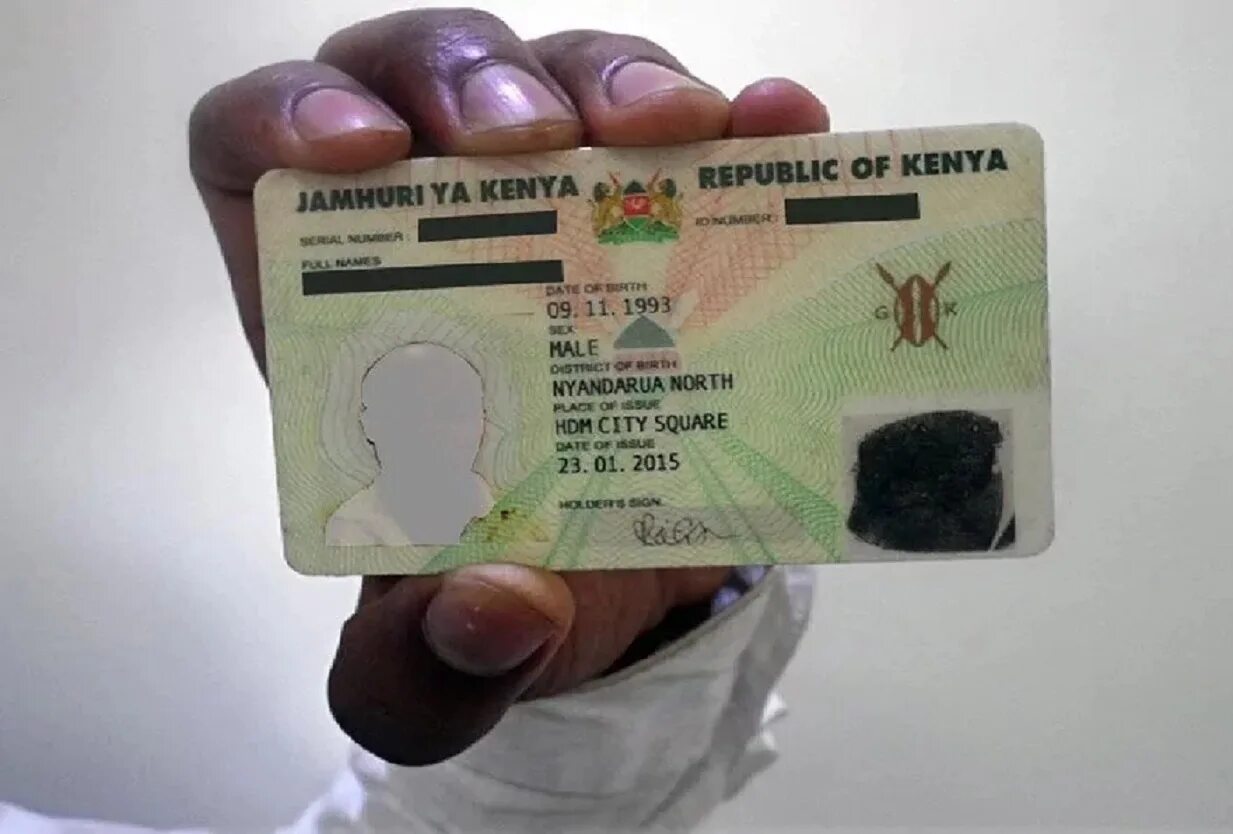 Kenya ID Card. ID Kenya. ID Passport Kenya. Kenyan ID in hand.