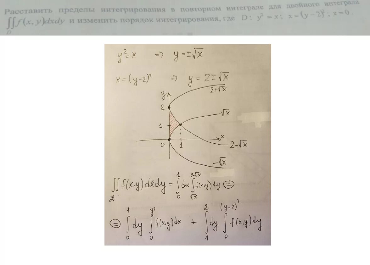 Переменить порядок интегрирования в двойном интеграле. Изменение порядка интегрирования. Расстановка пределов интегрирования в двойном интеграле. Изменить порядок интегрирования. Двойные интегралы пределы интегрирования