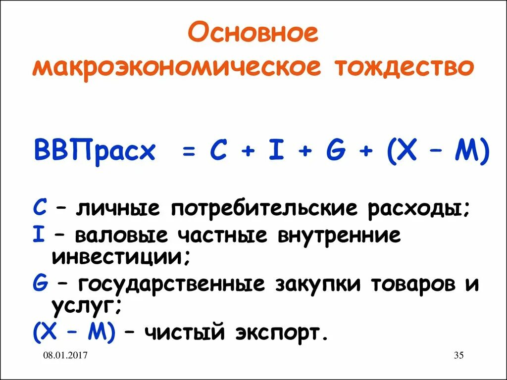 Укажите валовые внутренние частные. Формулы по макроэкономике. Основная формула макроэкономики. Макроэкономика формулы. Основное Макроэкономическое тождество.