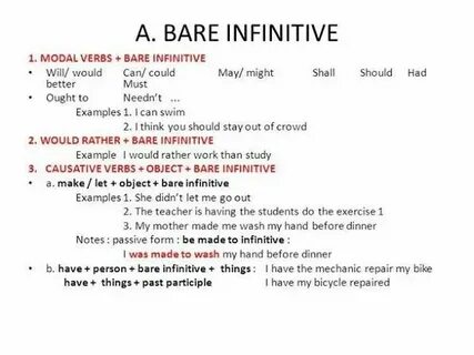 Bare verb