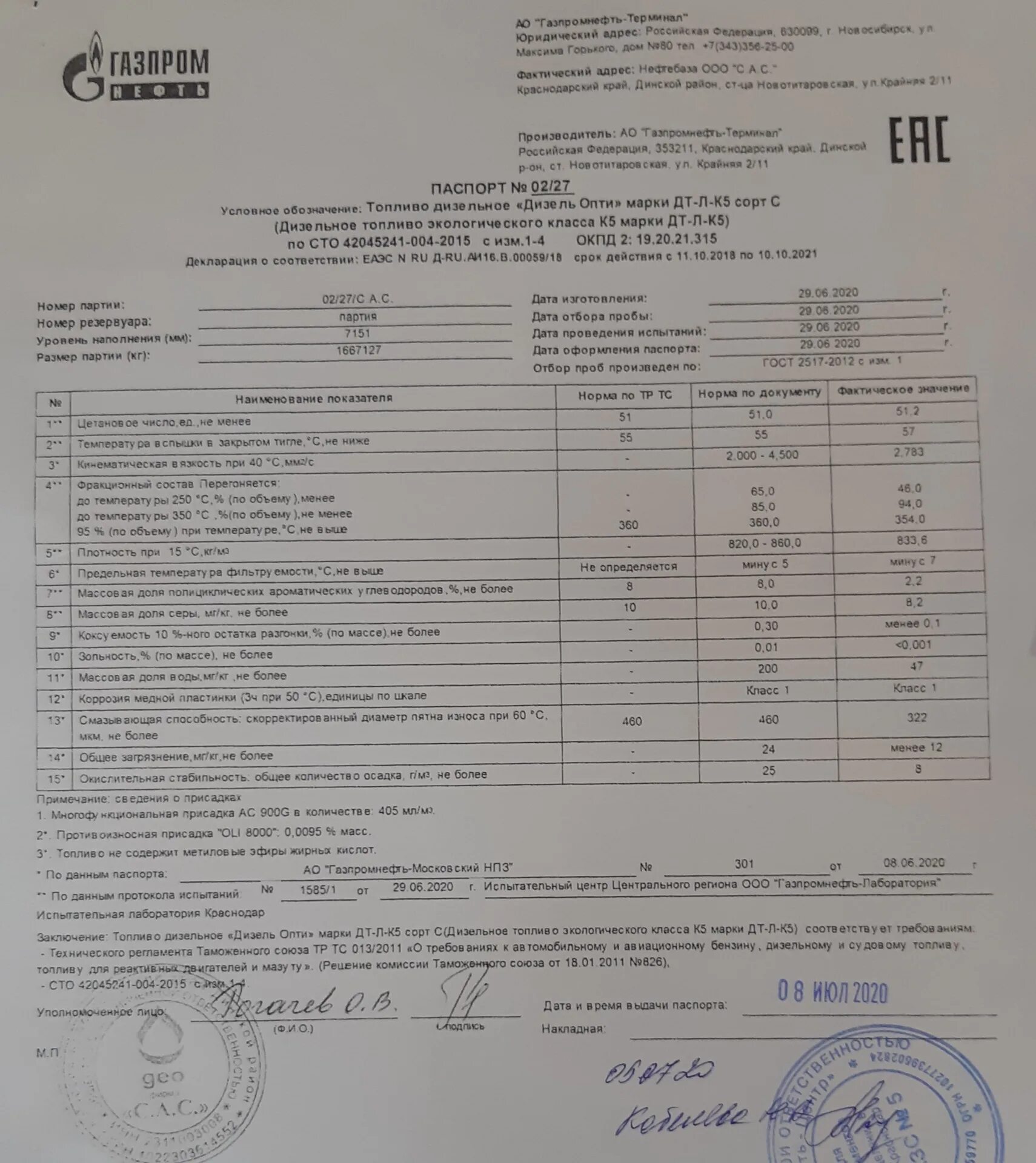 Дизельное топливо газпромнефть