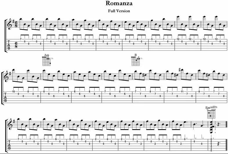 Романс Гомеса на гитаре табы. Ronanza табулатура для гитары. Romanza табулатура на гитаре. Romanza Ноты для гитары. My chemical romance аккорды