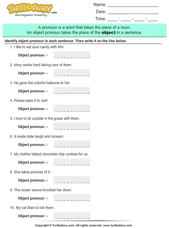 At the end of each sentence