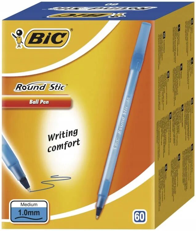 Ручка шариковая BIC "Round Stic" синяя, 1,0мм. Ручка шариковая BIC Round Stic. Ручка шариковая 1,0мм синяя BIC "Round Stic", корпус голубой. Ручки шариковые BIC Round Stic Classic. Ручка bic round