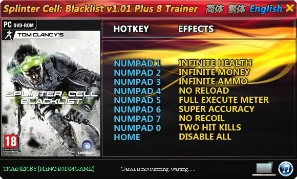 Читы tom clancy s. Tom Clancy’s Splinter Cell: Blacklist. Tom Clancy’s Splinter Cell: Blacklist трейнер. Трейнер Сплинтер селл блэклист. Читы Trainer.