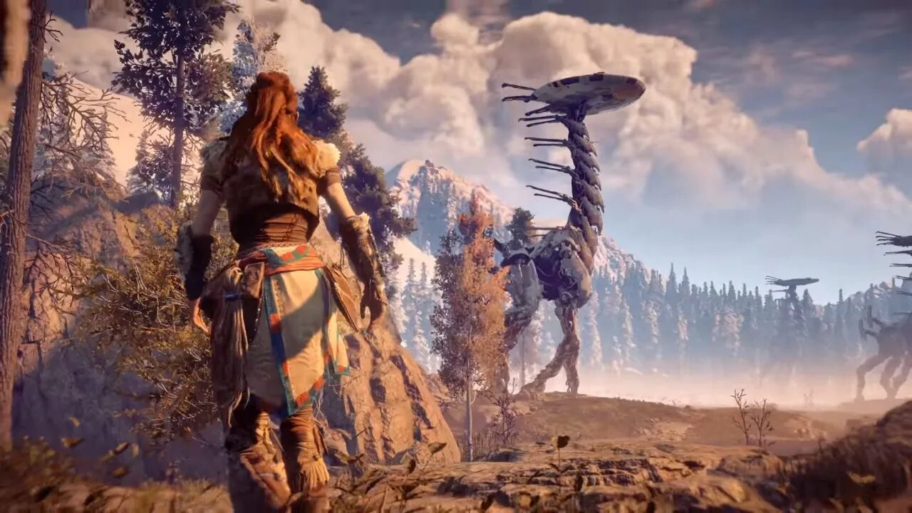 Новый рассвет игра. Харайзон Зира Дон. Игра Horizon Zero Dawn. Хоризон 2. Horizon Zero Dawn Длинношей.