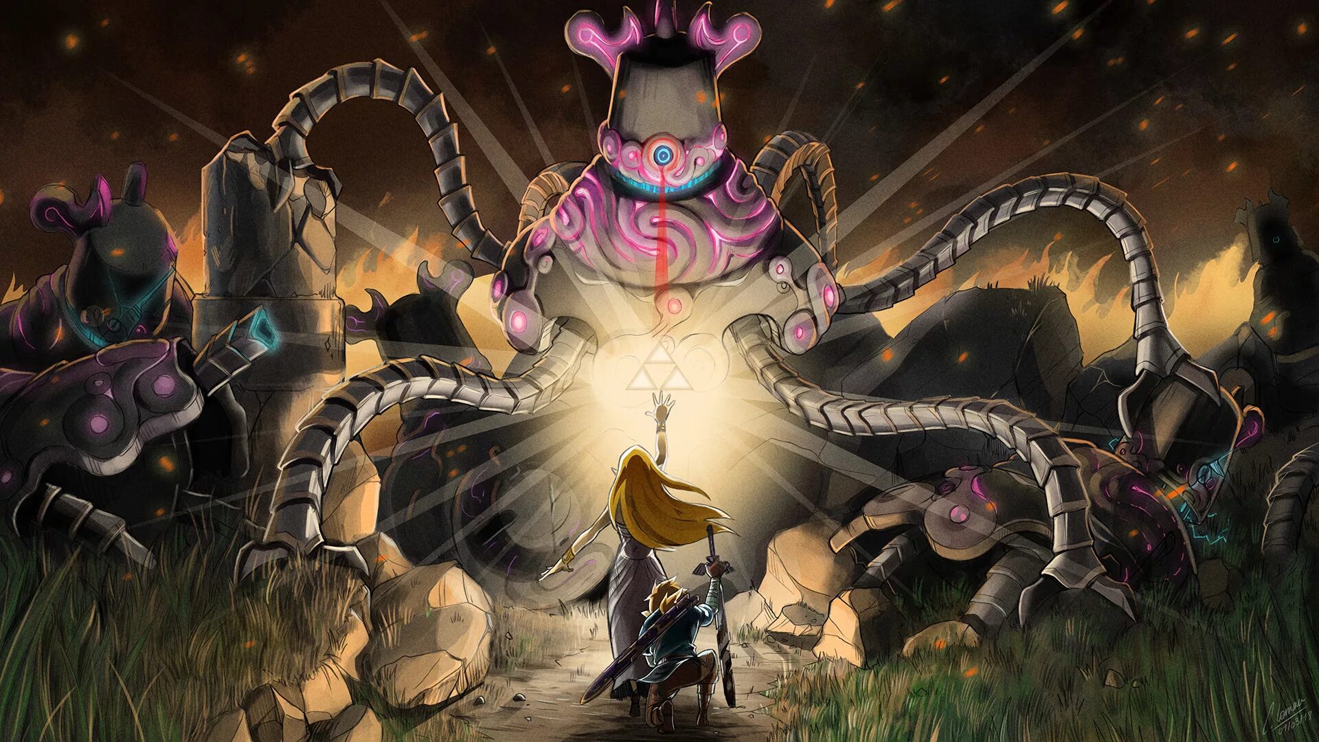 Zelda страж. The Legend of Zelda монстры. Legend of Zelda чудища. Бокоблин Зельда. Страж the Legend of Zelda.