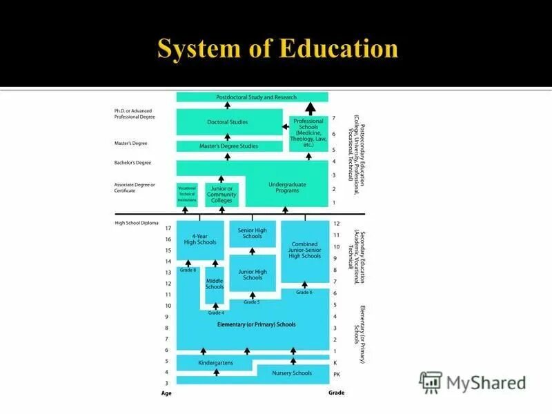 School Education in the USA таблица. Education System in us. American Education System. School System in the us таблица.