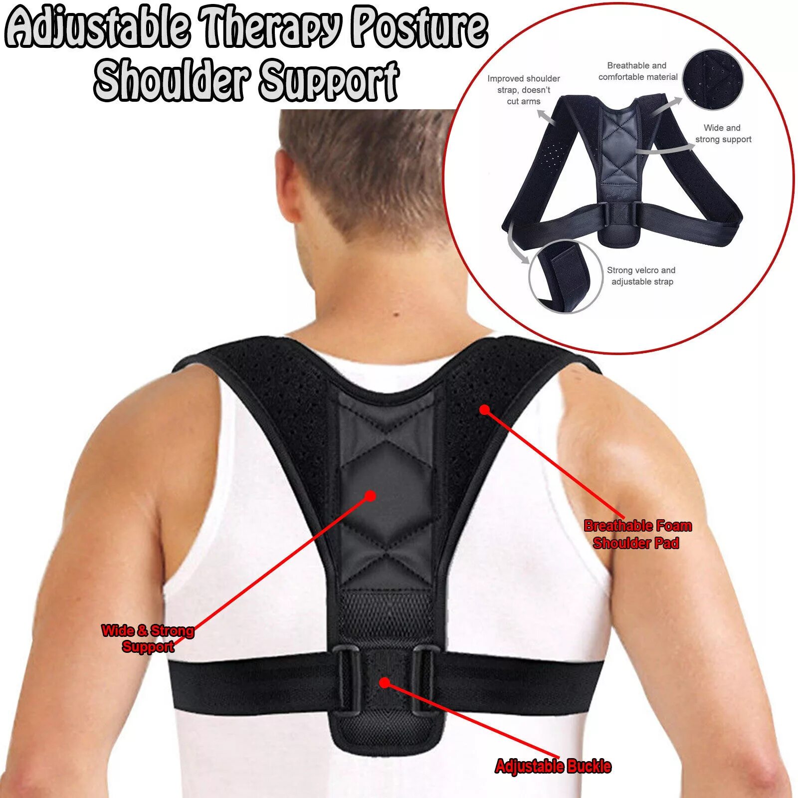 Корректор осанки коррекция плеча спины поддерживающий пояс. Brace posture Corrector. Posture support. Shoulder Brace support. Back fix