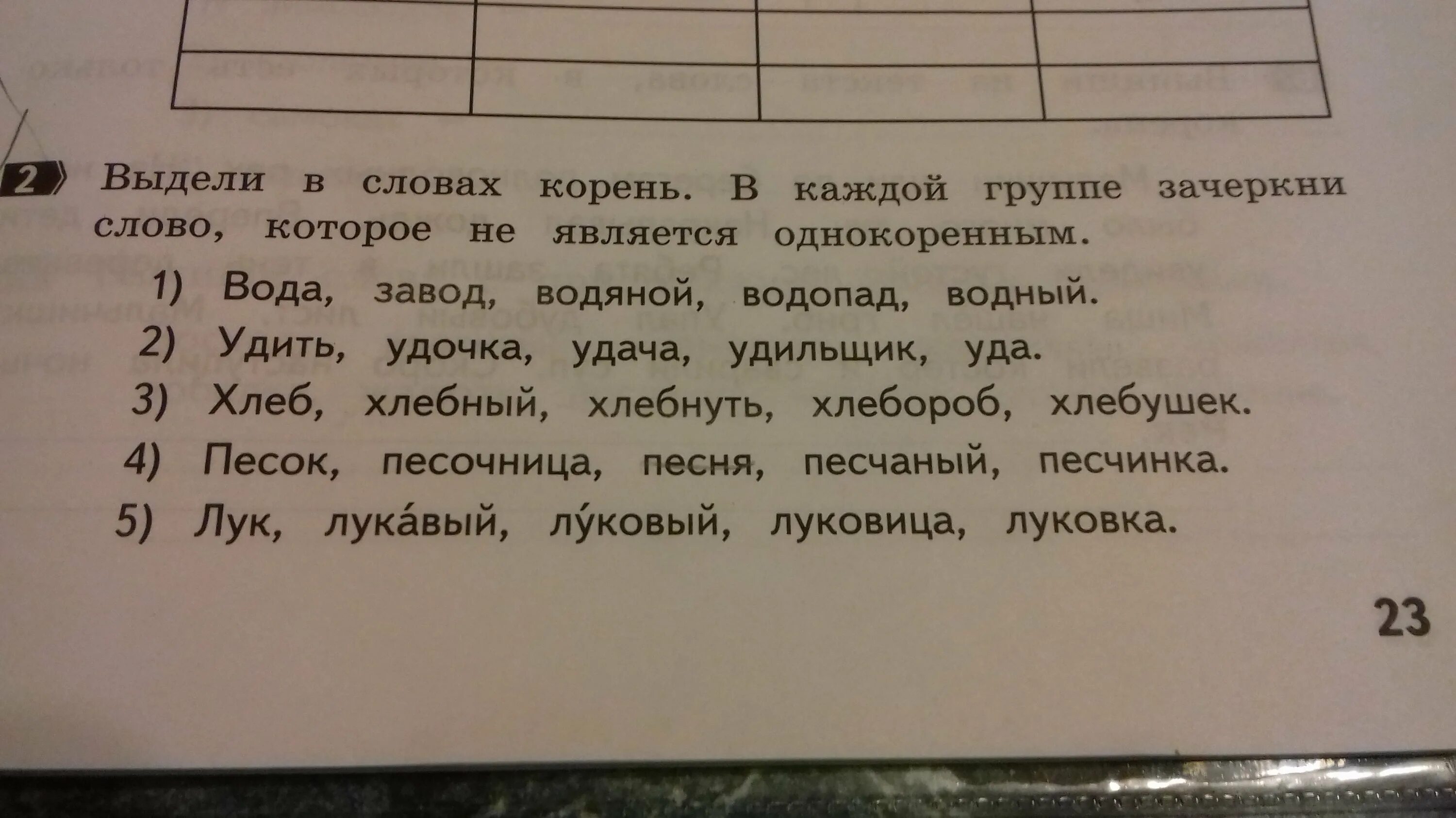 Отметь слово родственное слово