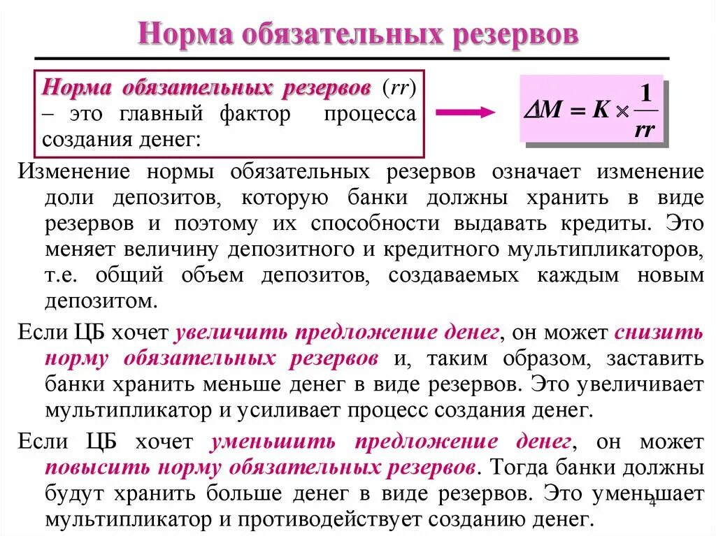 Как изменится предложение денег. Норма обязательных резервов. Норма обязательных банковских резервов. Норма обязательного резервирования. Норма обязательных резервов формула.