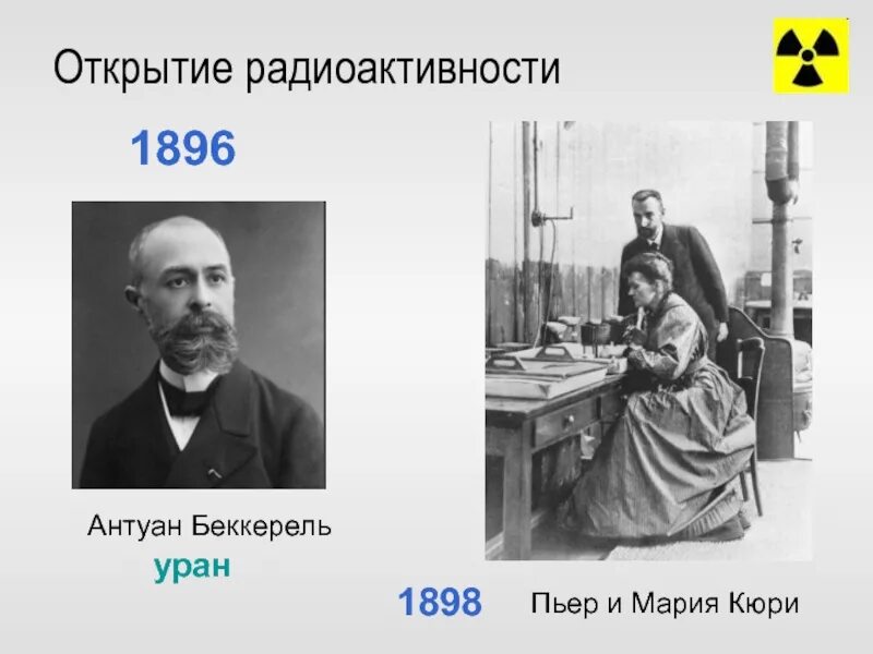 В каком году открыли радиоактивность. Открытие Беккереля 1896. Открытие радиоактивности в 1896 Беккерель. Беккерель Антуан 1896. Антуан Анри Беккерель радиоактивность.