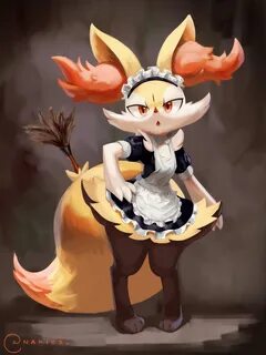 Braixen in maid dress by Nakios Pokémon.