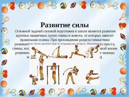 Упражнений на развитие основных физических качеств