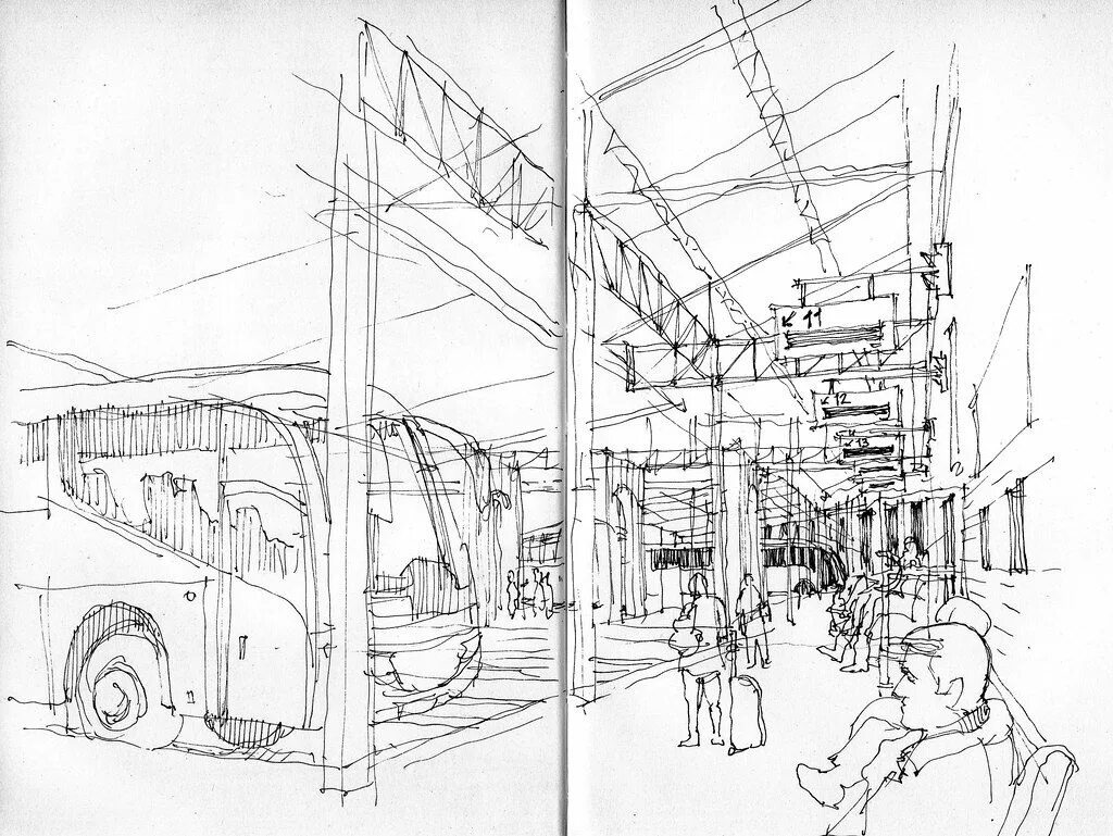 Ar draw sketch sketch paint. Скетчи транспорта. Автобус эскиз. Автобусная остановка зарисовка. Зарисовки общественного транспорта.