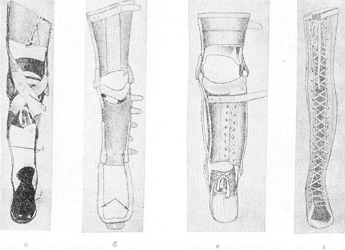 Аппарат на всю ногу. Ортопедический аппарат Гудушаури. Аппарат на нижние конечности. Шинно кожаный аппарат на всю ногу. Аппарат на всю ногу со стременем.