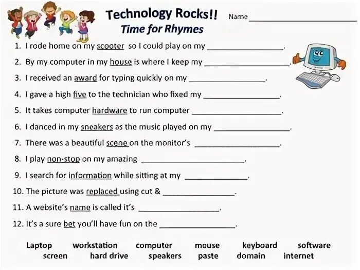 Worksheets 4 класс. Technologies задания. Задания английский Computers. Worksheets 8 класс.