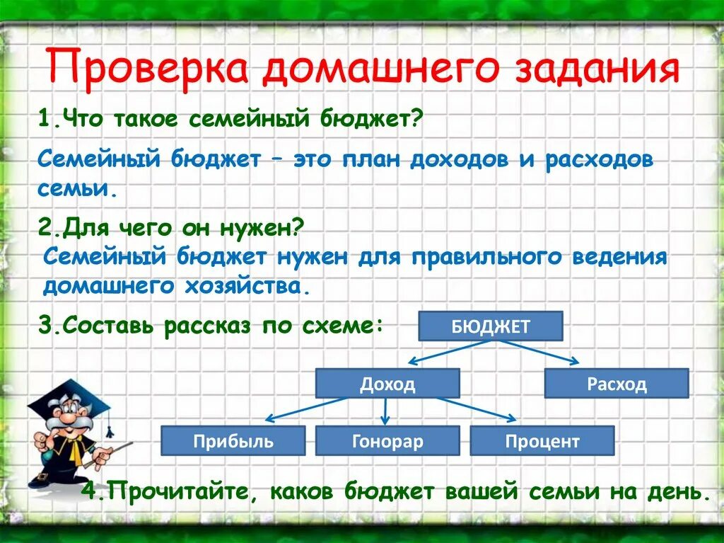 Для чего нужен семейный бюджет 3 класс