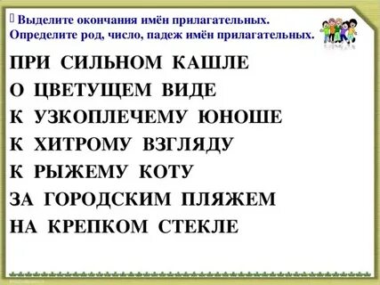 Имя прилагательное род число падеж