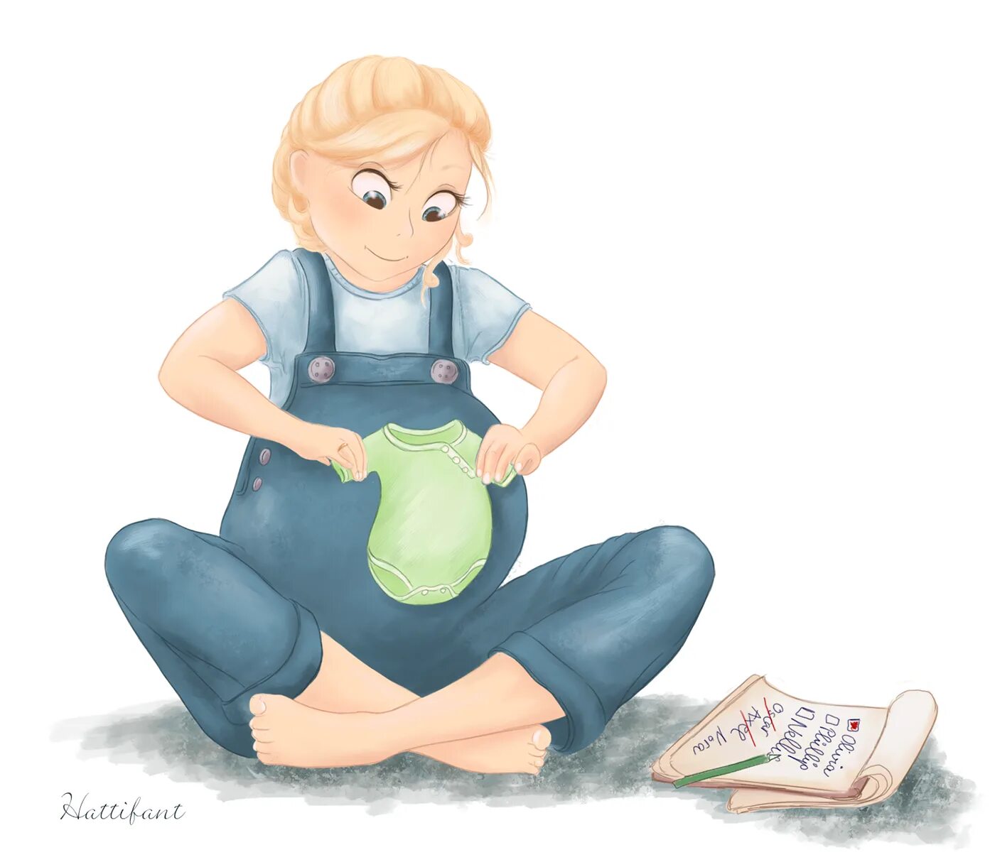 Trying for a baby. Trying on baby clothes. pregchan. star pregnancy deviantart.