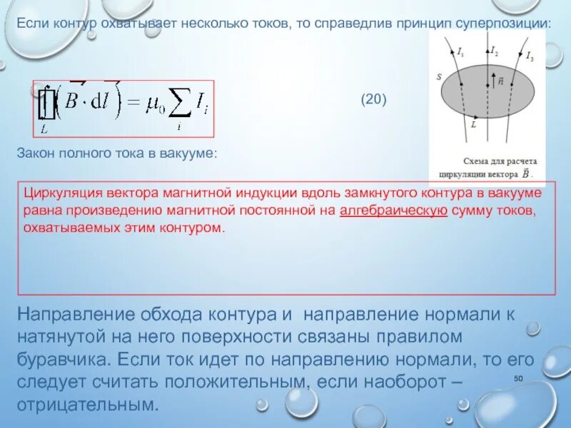 Ток течет по замкнутому контуру. Циркуляция вектора индукции вдоль контура. Циркуляция вектора магнитной индукции вдоль контура. Циркуляция вектора магнитной индукции вдоль замкнутого контура. Циркуляция вектора магнитной индукции в вакууме.